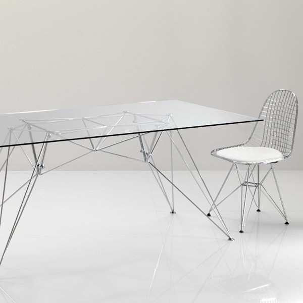 Tavolo per ufficio Konrad scrivania in vetro 180 x 90 cm